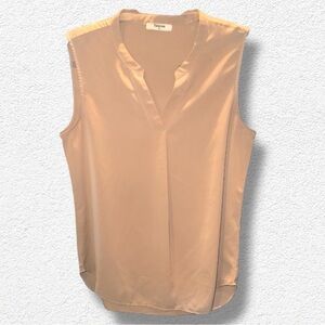 🌺TIMESON TAN SLEEVELESS V NECK BLOUSE